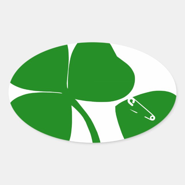 Sticker Ovale St Patrick's Day Obtenez Lucky 3 et 1 feuille 4 (Devant)