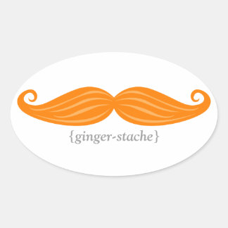 Sticker Ovale Stache-gingembre