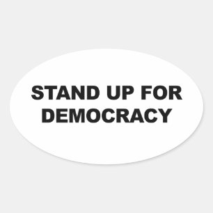Sticker Ovale Stand Up for Democracy