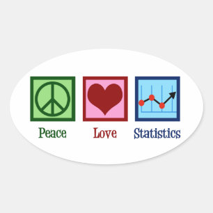 Sticker Ovale Statistiques de l'amour pour la paix