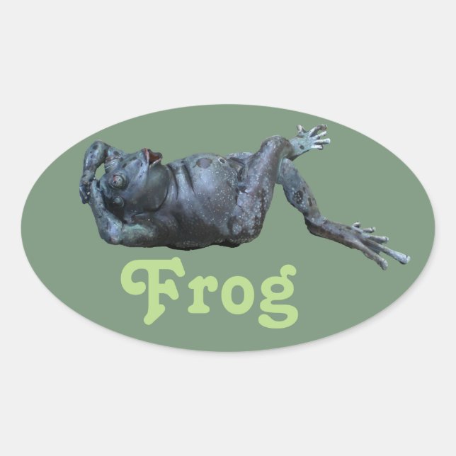 Sticker Ovale Statue de grenouille (Devant)