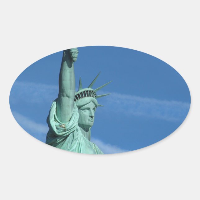 Sticker Ovale Statue de la Liberté. (Devant)