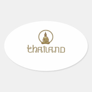 Sticker Ovale Statue d'or de la Thaïlande