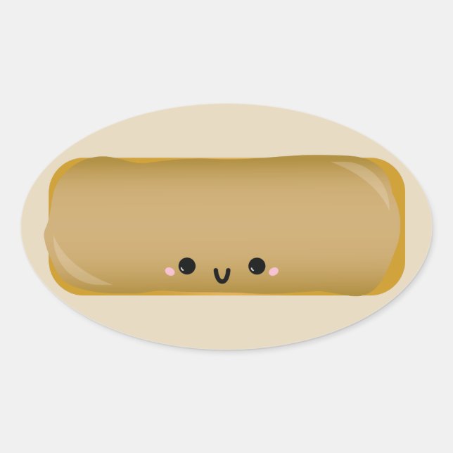 Sticker Ovale Stick à beigne mûre à barres d'érable (Devant)