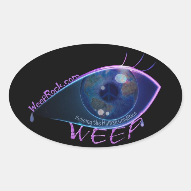 Sticker Ovale Sticker-WEEP le logo de la bande (Devant)