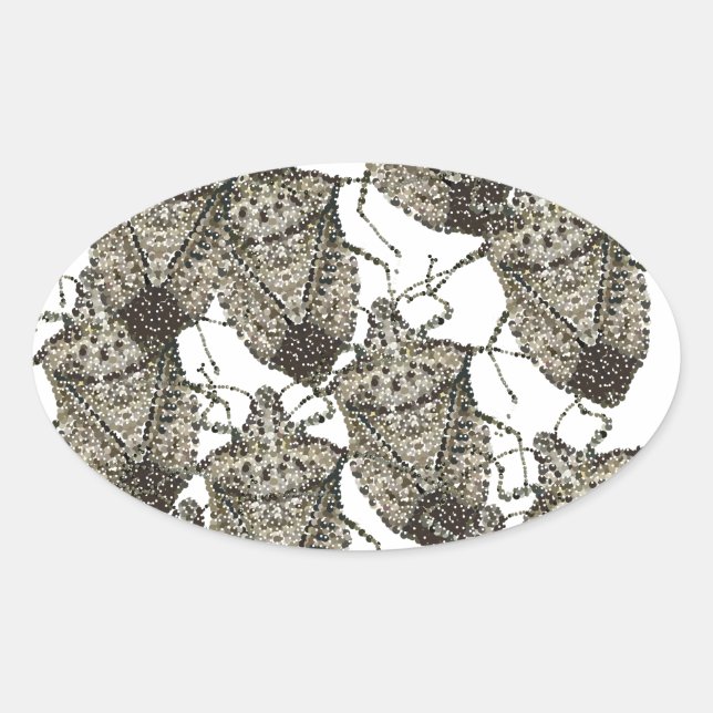 Sticker Ovale Stink Bugs éblouis (Devant)