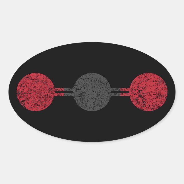 Sticker Ovale Structure moléculaire du dioxyde de carbone (Devant)