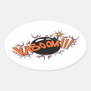 Sticker Ovale Style comique KaBoom d'art de bruit !