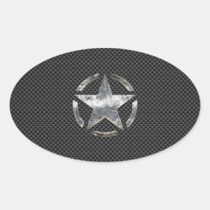 Sticker Ovale Style de fibre de carbone de la balise Vintage Sta