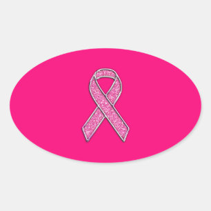 Sticker Ovale Style de Parties scintillant Chrome Vibrant Pink R