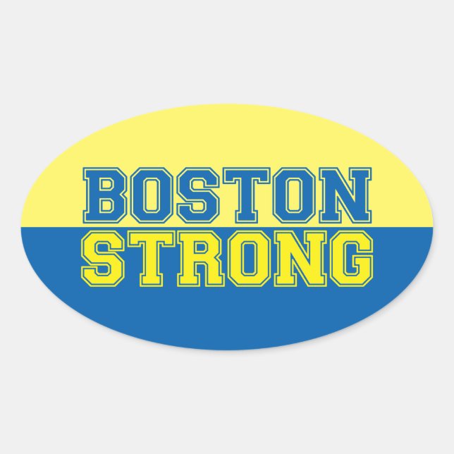 Sticker Ovale Style graphique Boston Strong (Devant)