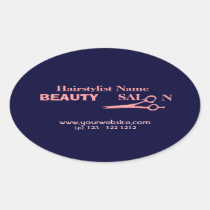 Sticker Ovale Styliste De Cheveux Salon De Beauté Et Spa