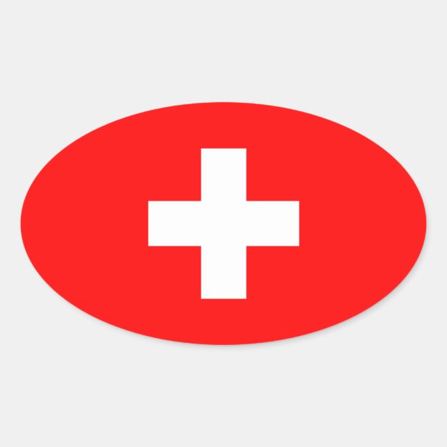 Sticker Ovale Suisse - Drapeau suisse (Devant)
