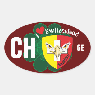 Sticker Ovale Suisse Svizzera Svizra Switzerland Kleber