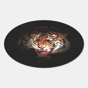 Sticker Ovale Sumatran Tiger