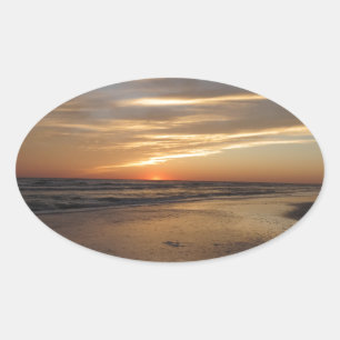 Sticker Ovale Sunset de la plage de Siesta Key