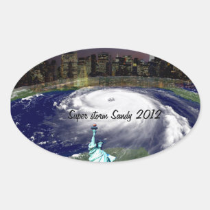 Sticker Ovale Super Storm Sandy 2012, Oeil de la tempête_