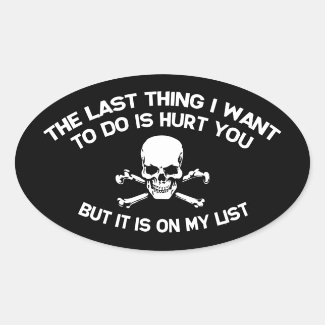 Sticker Ovale Sur ma liste (Devant)