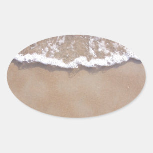 Sticker Ovale Surf de sable sur la plage