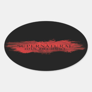 Sticker Ovale Surnaturel "Join Hunt" Red Splash