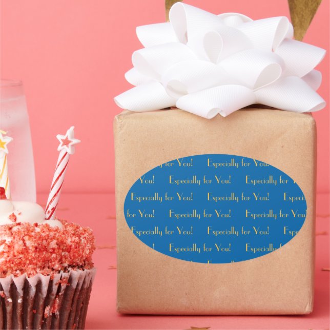 Sticker Ovale Surtout pour vous Sky Blue et Wam Yellow (Fête)