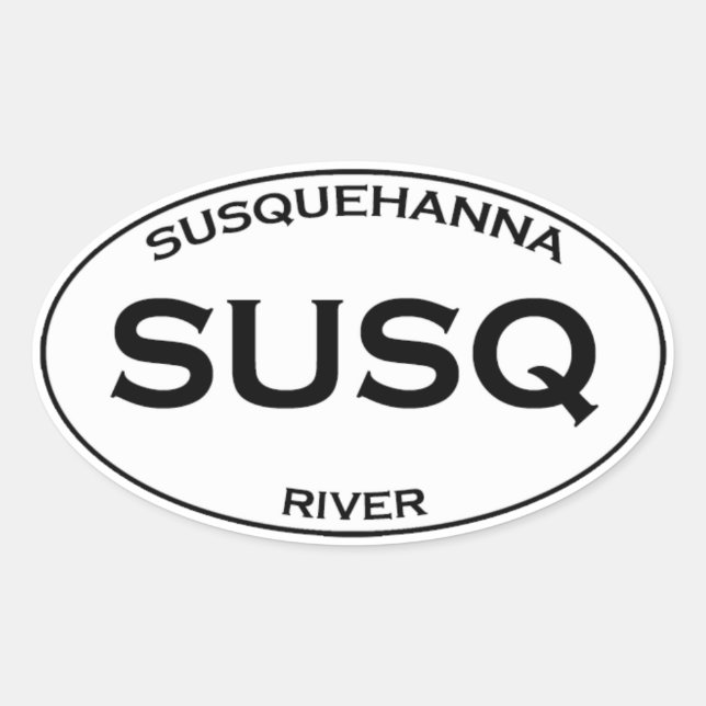 Sticker Ovale SUSQ - Rivière Susquehanna (Devant)