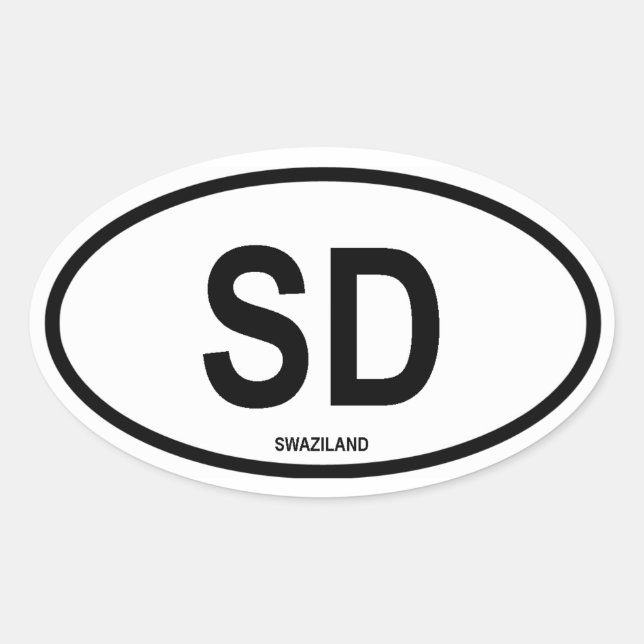 Sticker Ovale Swaziland "SD" (Devant)
