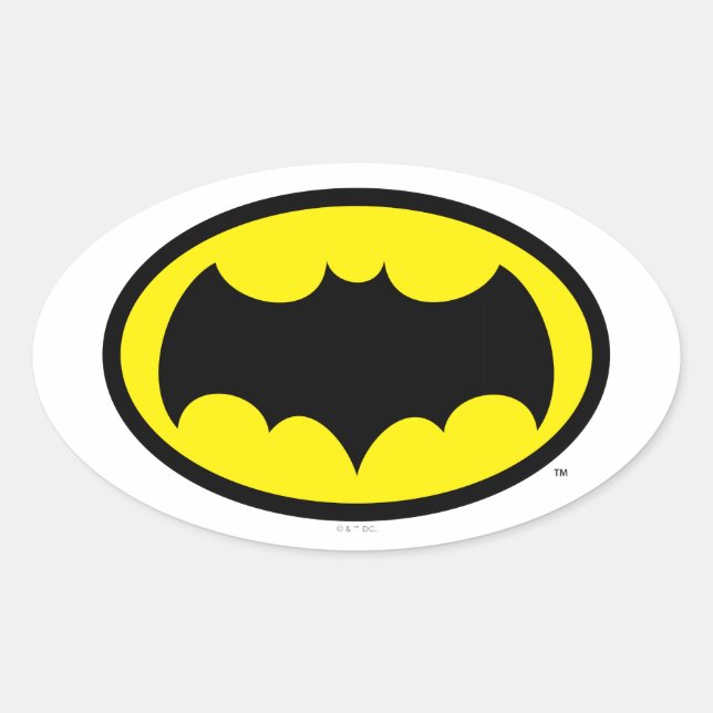 Sticker Ovale Symbole Batman (Devant)