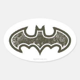 Sticker Ovale Symbole Batman   Nouveau logo