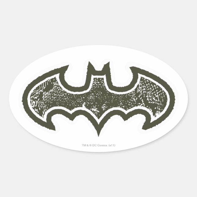 Sticker Ovale Symbole Batman | Nouveau logo (Devant)
