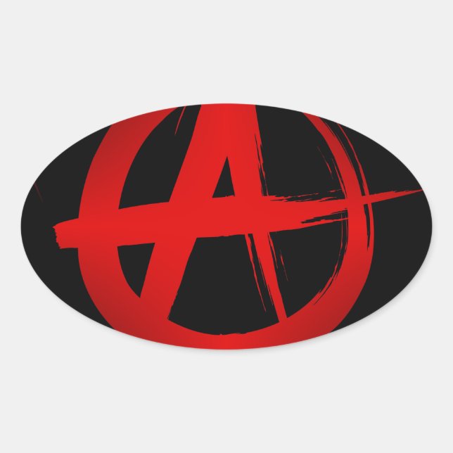Sticker Ovale Symbole d'anarchie (Devant)