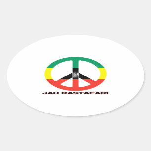 Sticker Ovale SYMBOLE DE PAIX Jah Rastafari Selassie I