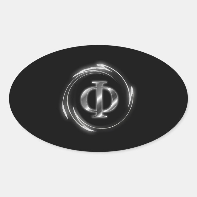 Sticker Ovale Symbole de phi (Devant)