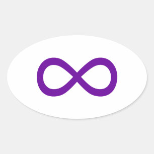 Sticker Ovale Symbole d'infini violet