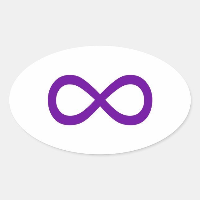 Sticker Ovale Symbole d'infini violet (Devant)