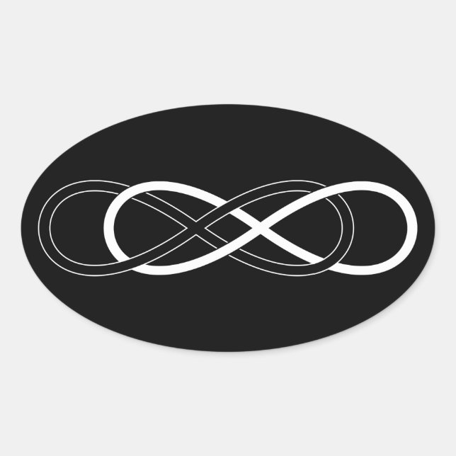 Sticker Ovale Symbole double infini - noir & blanc (Devant)