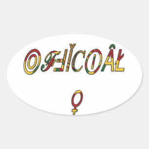 Sticker Ovale Symbole féminin inversé "OFFICIAL" Imprimer