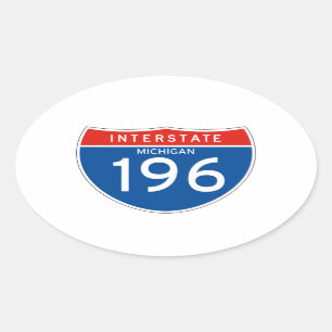 Sticker Ovale Symbole Interstate 196 - Michigan