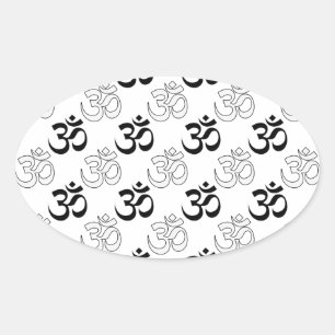 Sticker Ovale Symbole Om, Aum