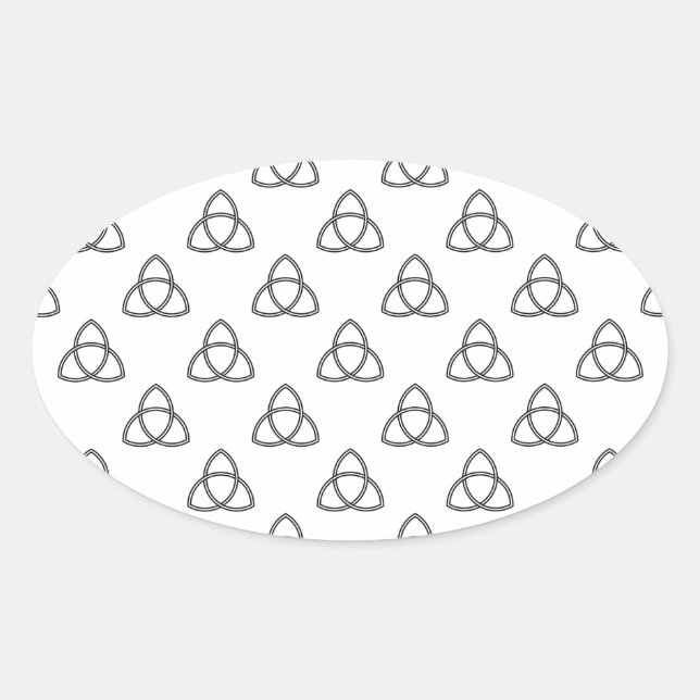 Sticker Ovale Symbole Triquetra Vesica (Devant)