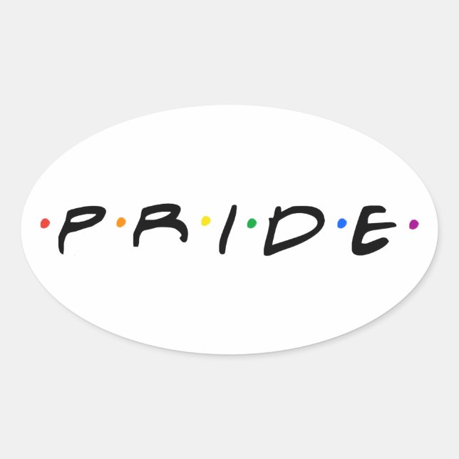 Sticker Ovale T-shirt 90's PRIDE (Devant)