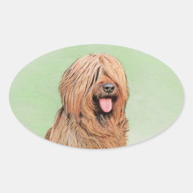 Sticker Ovale Tableau de bord - Joli art original chien (Devant)