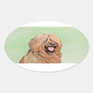 Sticker Ovale Tableau de bord - Joli art original chien