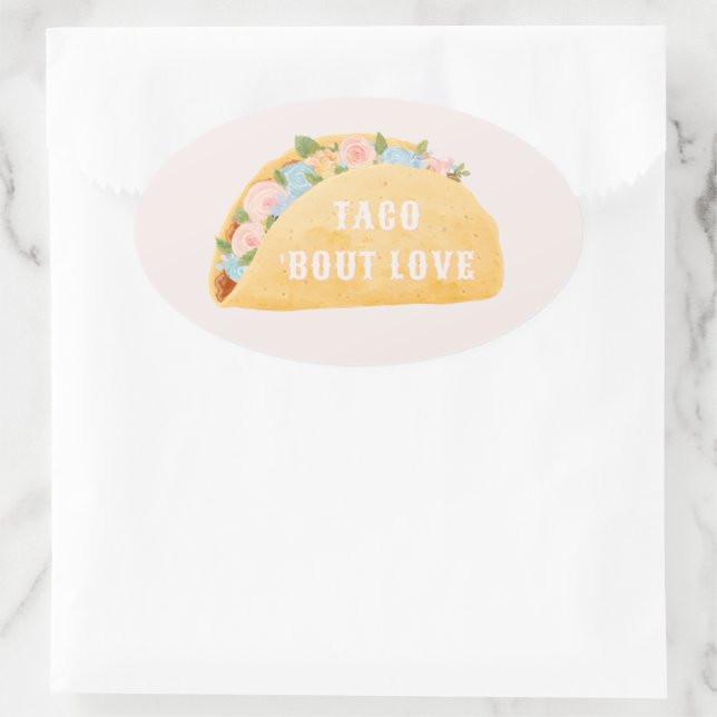 Sticker Ovale Taco 'Bout Love Bridal Shower  (Sac)