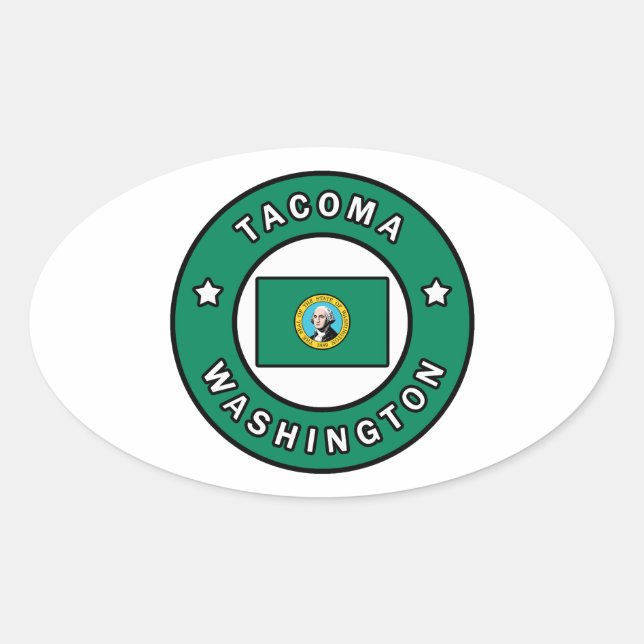 Sticker Ovale Tacoma Washington (Devant)