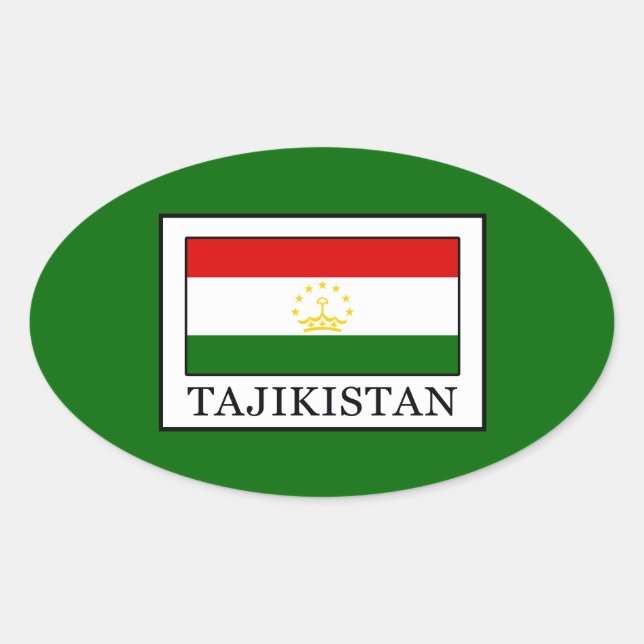Sticker Ovale Tadjikistan (Devant)
