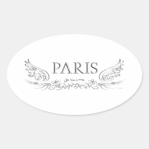 Sticker Ovale T'aime de PARIS Je (je t'aime)
