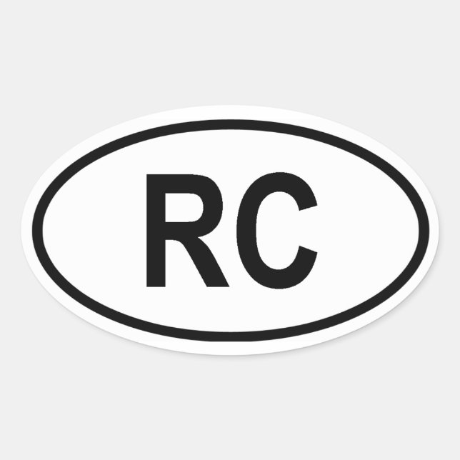 Sticker Ovale Taiwan "RC" (Devant)