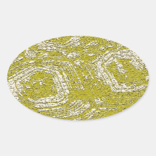 Sticker Ovale Taureau de moutarde imprimé abstrait par LeahG