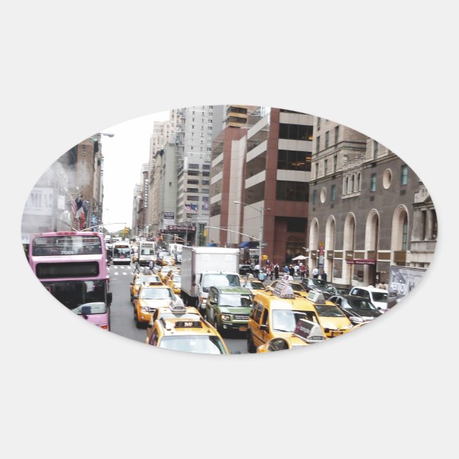 Sticker Ovale Taxis de New York (Devant)